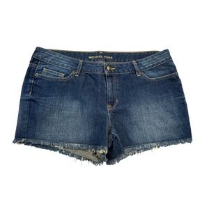 Michael Kors Denim Shorts Womens 8 Blue Cut-Off Frayed Hem‎ Medium Wash Cotton